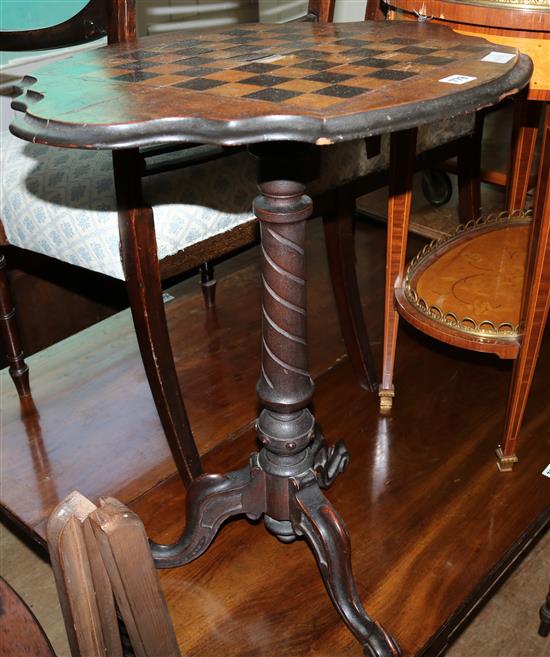 Victorian walnut games table